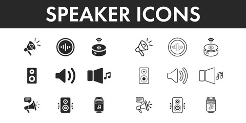 Speaker icons set vector design.