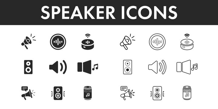 Speaker icons set vector design.