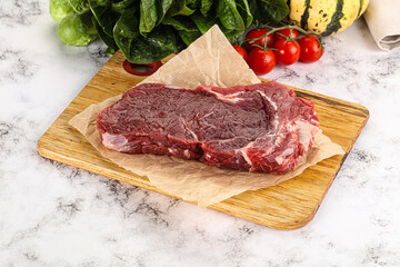 Raw rib eye beef premium steak
