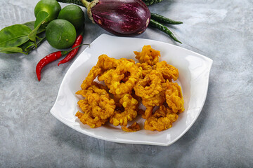 Golden fried squid crispy tempura