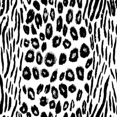 Leopard texture, monochrome hand draw leopard skin