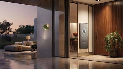 Personalized Smart Home entryway with high-resolution digital screen
