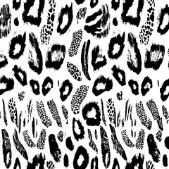 Leopard texture, monochrome hand draw leopard skin