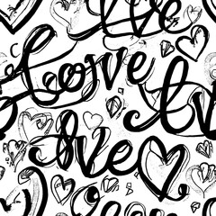 Seamless Decorative Love Letter Pattern, Graffiti for Textile Print for printed fabric design for Womenswear, underwear, activewear kidswear and menswear and Decorative Home Design, Wallpaper Print