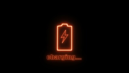 Obraz premium Abstract neon charging icon illustration 4k 