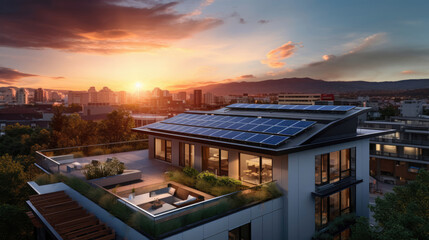 Rooftop solar farm with integrated technology