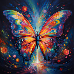 a symphony featuring vivid and fantastical interpretations of cosmic butterflies
