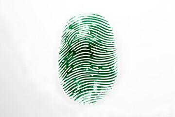 Green fingerprint on white background