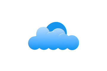 Fototapeta premium Flat blue cloud icons with different shapes on white