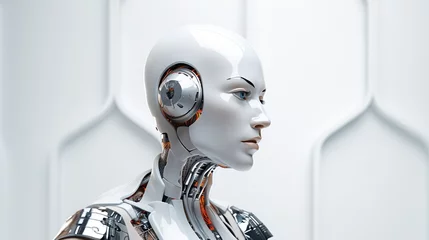 Fotobehang humanoid mechanized robot android © barinovalena