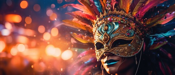 Venetian carnival mask isolated. Generative AI