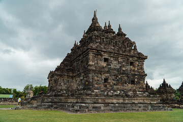Fototapeta premium Plaosan Temple, a Buddhist temple that still stands strong with a majestic and clean stone building, is a historic place and also an amazing tourist destination.