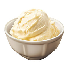 Vanilla ice cream isolated on transparent background