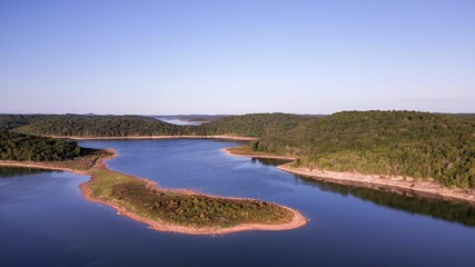 Drone picture from above of Lake Norfork, Arkansas, USA