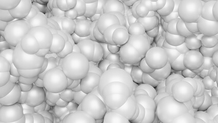abstract background of random white circle , 3D illustration rendering