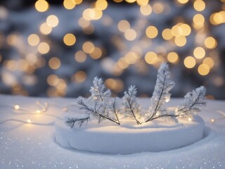 Obraz na płótnie Canvas Winter Wonderland Christmas Tree in Snow Landscape
