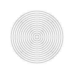 Coaching wheel of 12 concentric circles. Life blank. Polar grid. Circle diagram divided on segments. Polar graph paper. Wheel of life or habits tracker. Vector illustration.