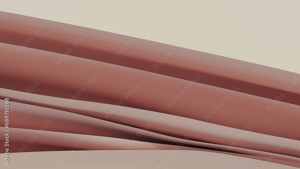 Poster neutral backgrounds soft tones beige brown background abstract fabric layers curved fold shapes 3d i