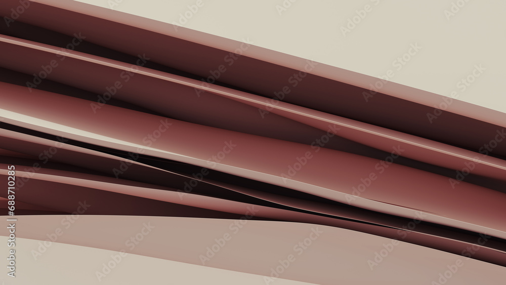 Poster neutral backgrounds soft tones beige brown background abstract fabric layers curved fold shapes 3d i