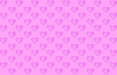 Pink heart in pixel pattern. Valentine's Day, pattern, concept of love and feelings. Vintage symbol of love. 8 bit vector illustration for computer game.