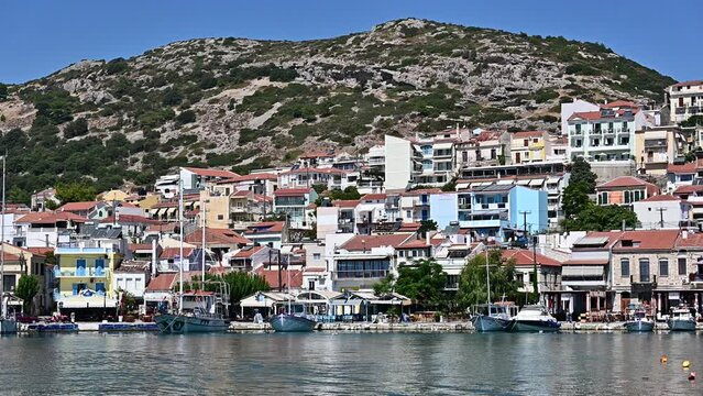 Beautiful little village of Pythagoreio in Samos on a nice summer morning