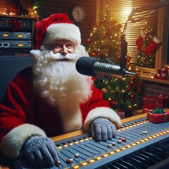 Santa Claus in Radio Station