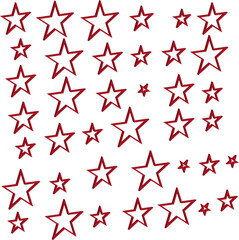 star cartoon set with different color isolated on white background for decorative design. vector illustration