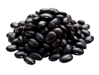 Premium Black Beans, isolated on a transparent or white background