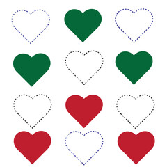 vector grunge hearts set, Valentine day, illustration vintage design element