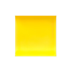 Yellow paper sticky note isolated on transparent background.