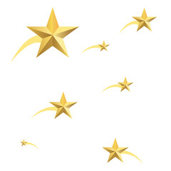 Obraz premium 3d vector drawing. Five-pointed golden star isolated on a white background.