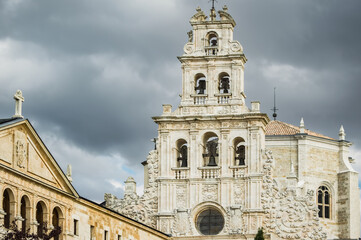 Fototapeta na wymiar The main façade of the Monastery of Santa María de La Vid
