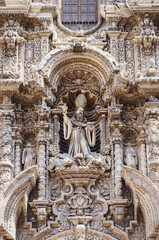 Detail of the main entrance of the church of San Agustin, Lima, Peru