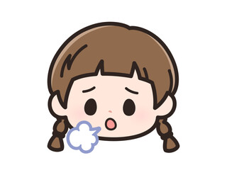 疲れたの女の子の顔