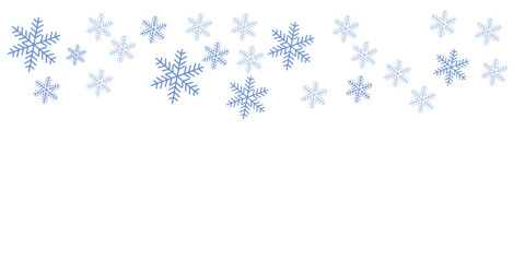 blue banner christmas snowflake border isolated vector illustration