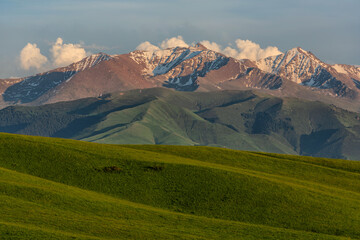 A picturesque plateau in the Trans-Ili Alatau mountains in the vicinity of the Kazakh city of Almaty
