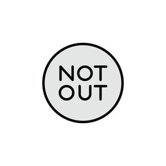 Not Out icon design with white background stock illustration