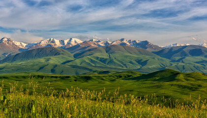 A picturesque plateau in the Trans-Ili Alatau mountains in the vicinity of the Kazakh city of...