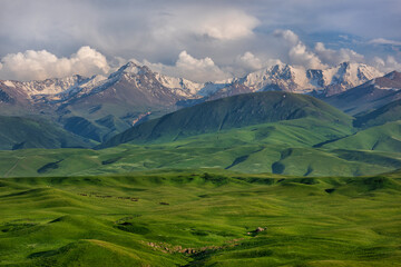 A picturesque plateau in the Trans-Ili Alatau mountains in the vicinity of the Kazakh city of Almaty
