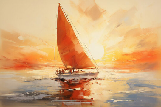 Sailboat at the sunset Sailing