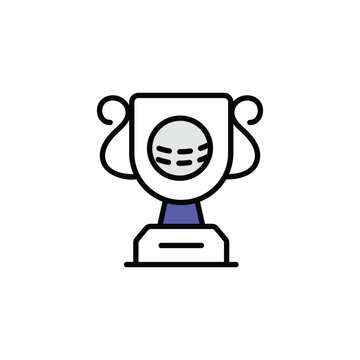 Trophy icon design with white background stock illustration