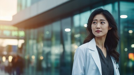 Obraz premium Portrait of a doctor in front of the hospital