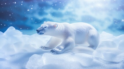  a white polar bear sitting on top of a snow covered ground next to a white polar bear sitting on top of a snow covered ground.
