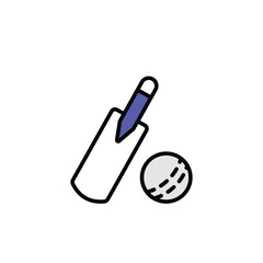 Bat Ball icon design with white background stock illustration