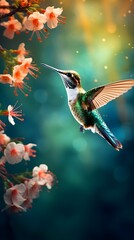Fototapeta premium Delicate Hummingbird Illustration