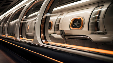 Transport Capsule Galley Futuristic Design High-Speed Facilities - obrazy, fototapety, plakaty