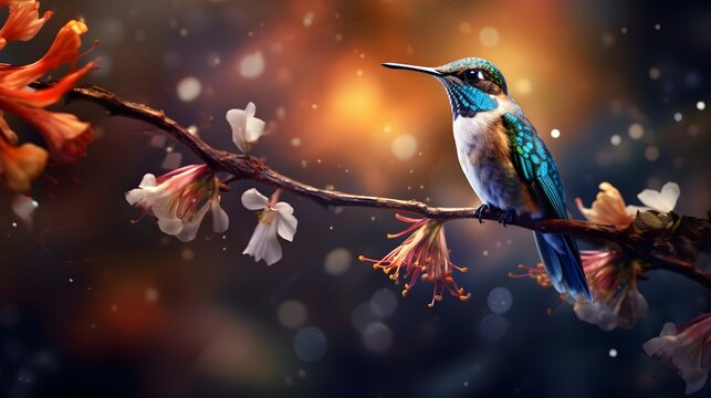 Delicate Hummingbird Illustration