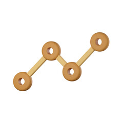 line chart Planning and visualization of statistics. Isolated 3d icons, objects on a transparent background 3d illustration