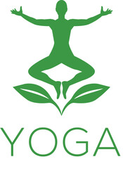 Abstract yoga human logo, leaf logo, Yoga icon, Yoga logo design stock. human meditation, 
