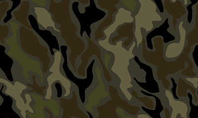 Fototapeta premium Full seamless military camouflage dark texture skin pattern vector for textile. Usable for Jacket Pants Shirt and Shorts. Dirty army camo masking design for hunting fabric print and wallpaper.